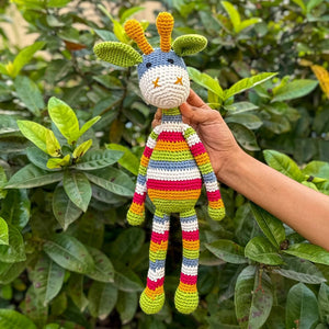 Himalayan Blooms Crochet Colored Giraffe Toy - Crochet Toy