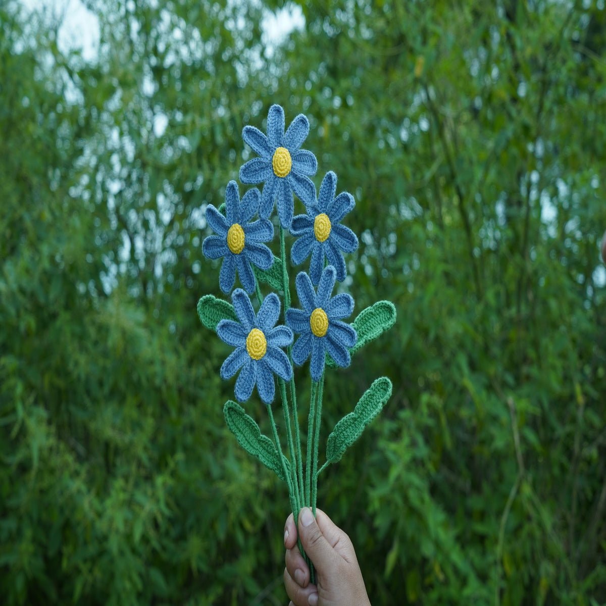 Himalayan Blooms Crochet Daisy Flower (Blue) - Crochet Toy