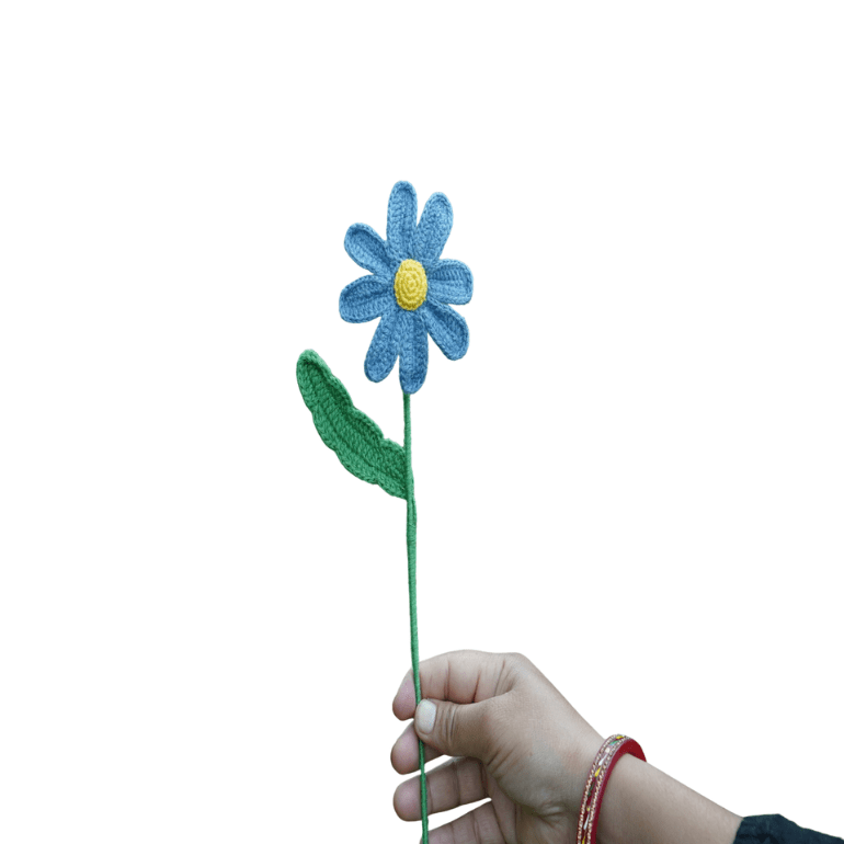 Himalayan Blooms Crochet Daisy Flower (Blue) - Crochet Toy