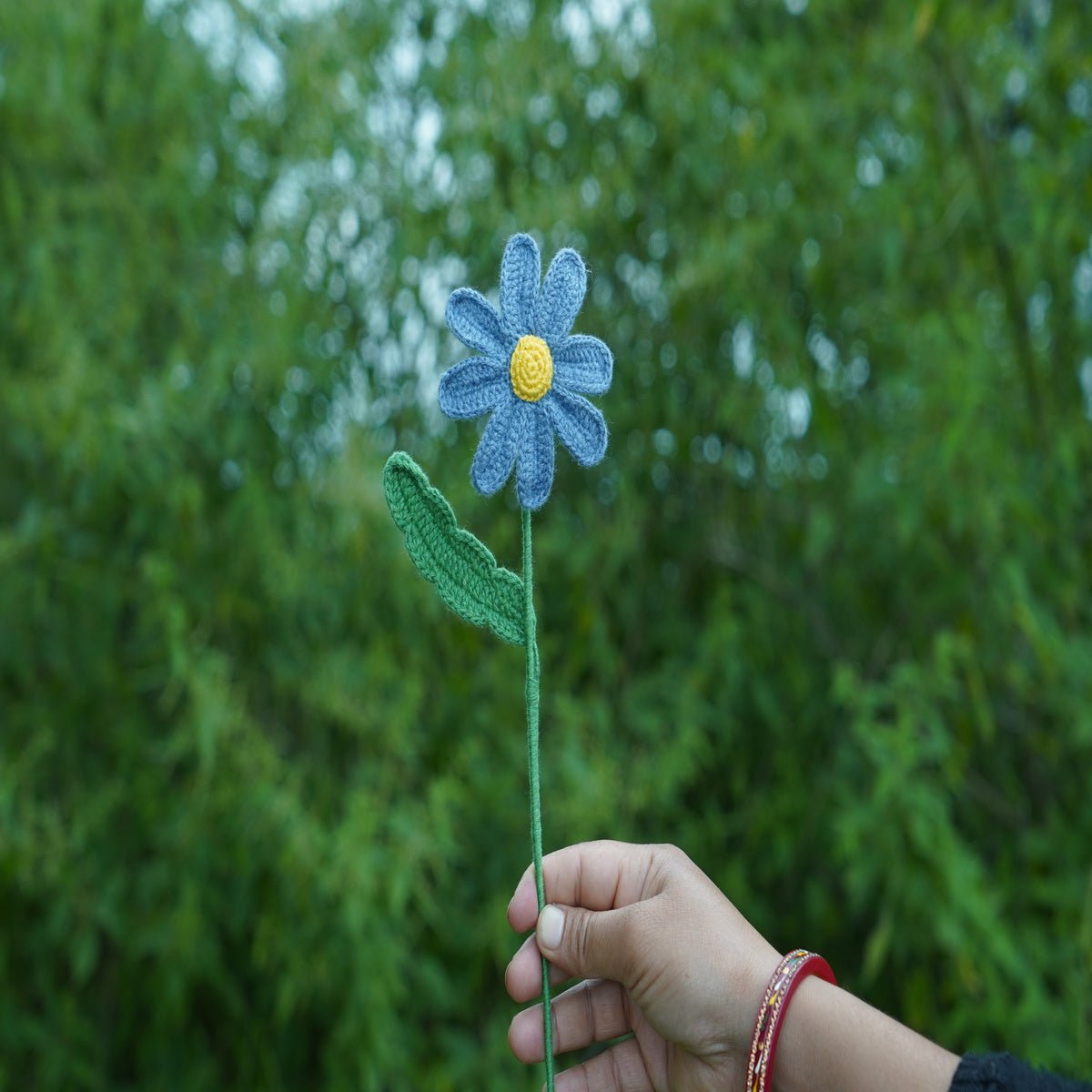 Himalayan Blooms Crochet Daisy Flower (Blue) - Crochet Toy
