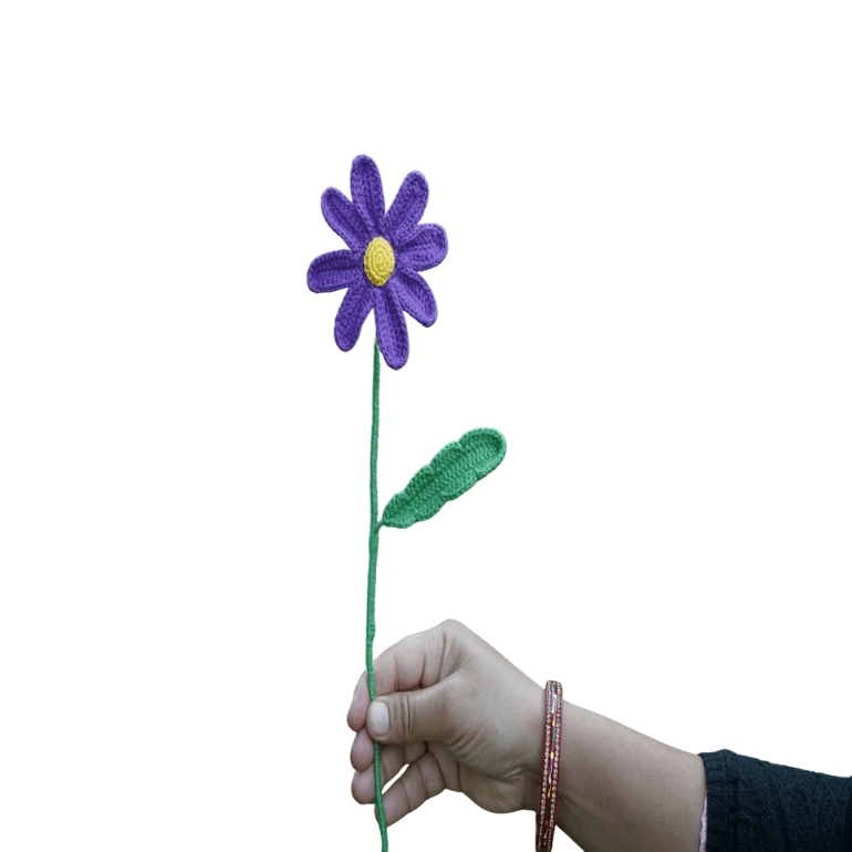 Himalayan Blooms Crochet Daisy Flower (Purple) - Crochet Toy