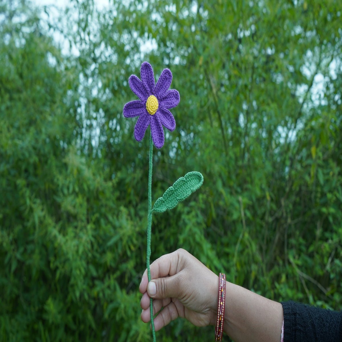 Himalayan Blooms Crochet Daisy Flower (Purple) - Crochet Toy