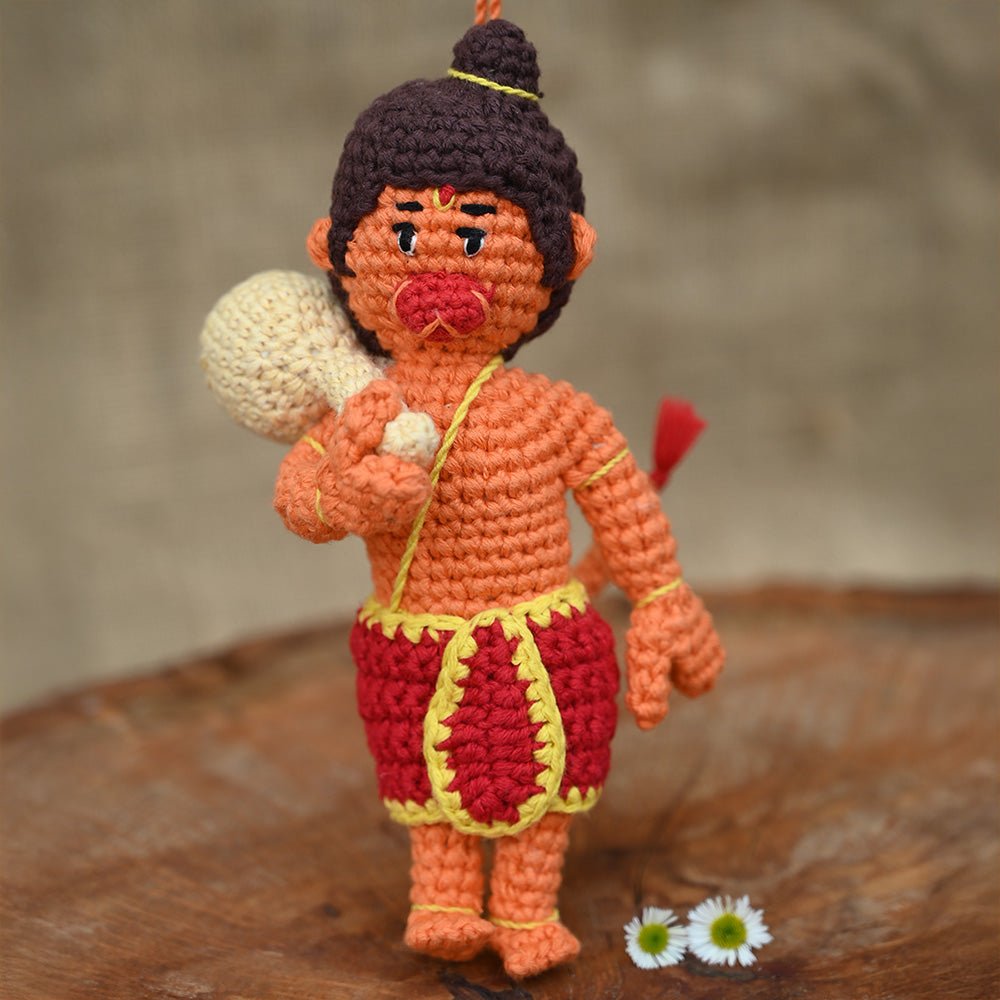 Himalayan Blooms Crochet Hanuman Ji Toy - Crochet Toy