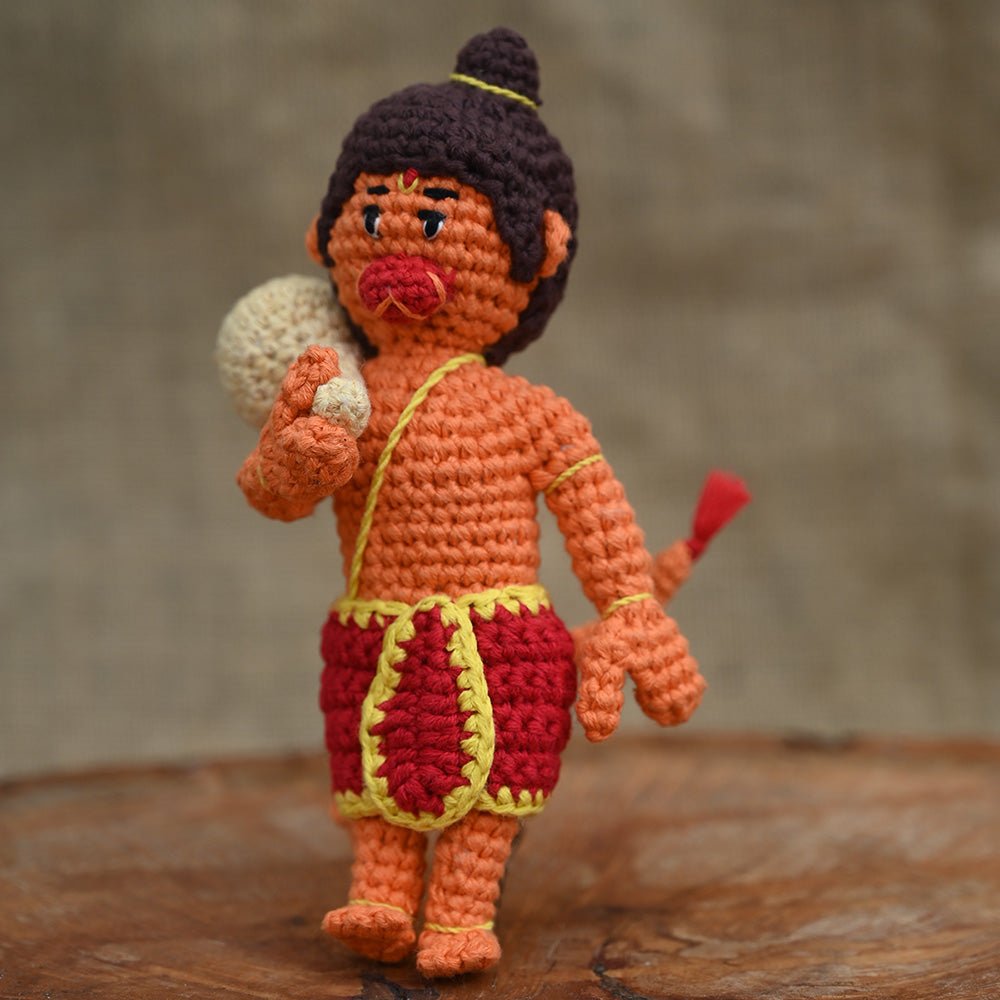 Himalayan Blooms Crochet Hanuman Ji Toy - Crochet Toy