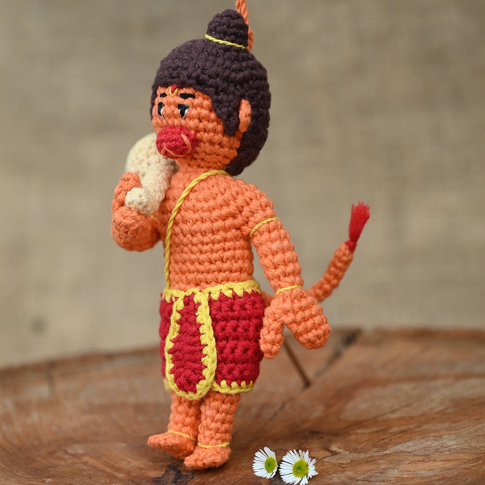 Himalayan Blooms Crochet Hanuman Ji Toy - Crochet Toy
