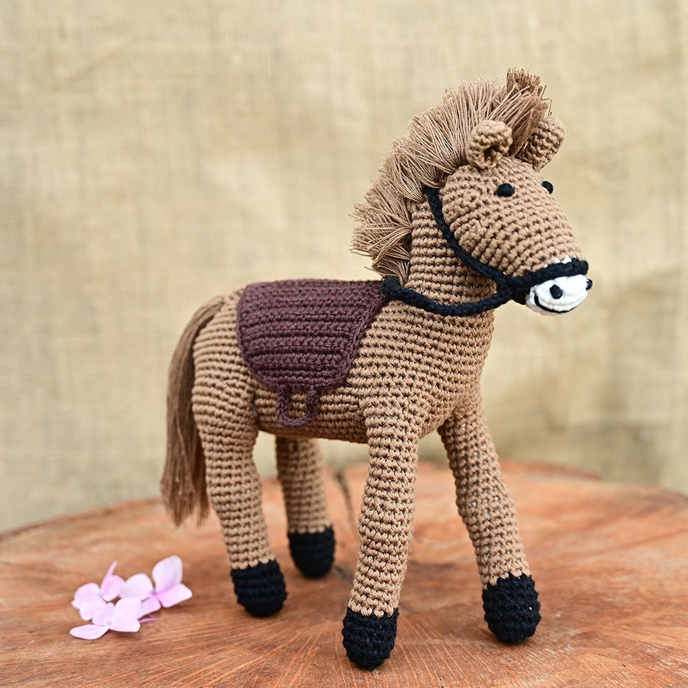 Himalayan Blooms Crochet Horse Toy - Crochet Toy
