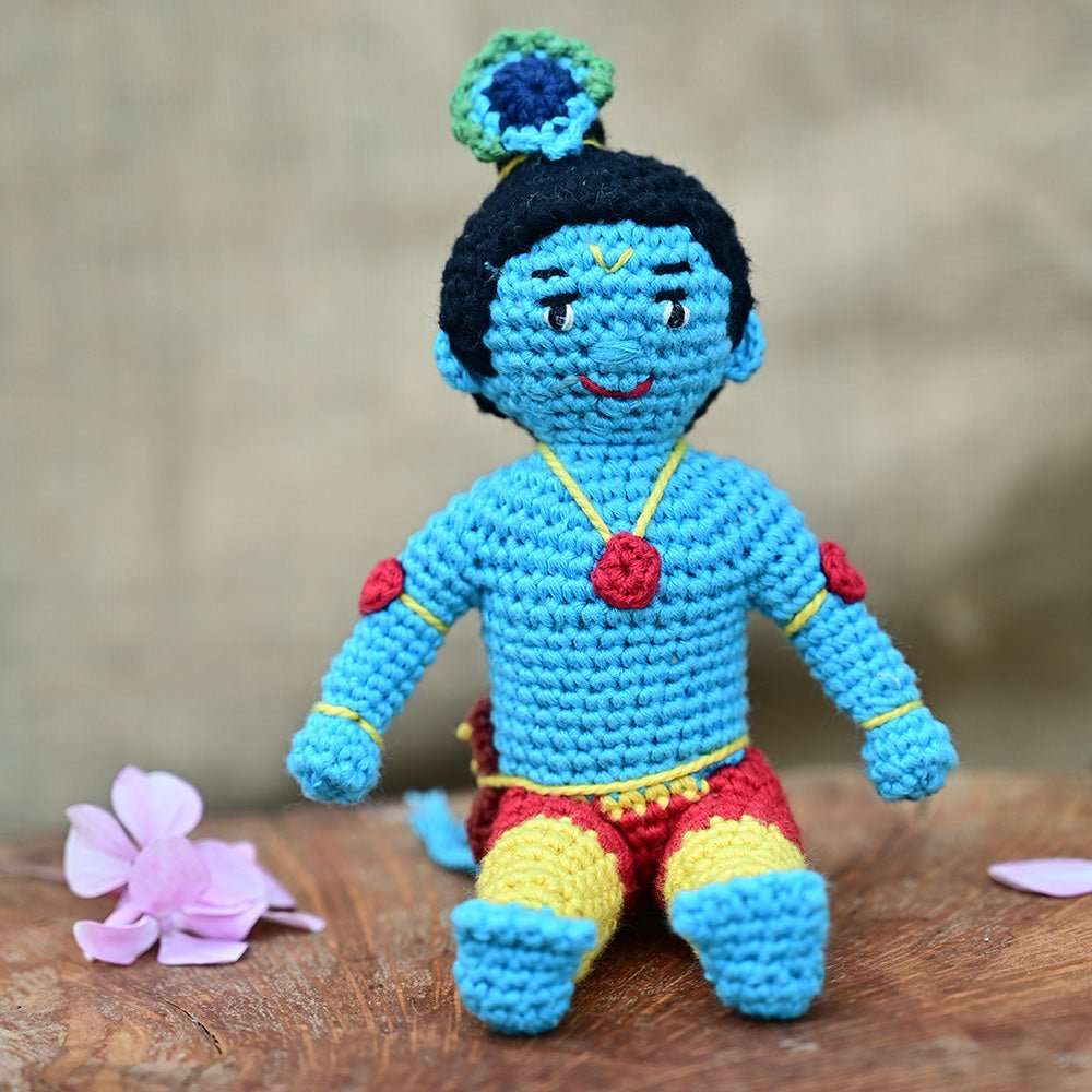 Himalayan Blooms Crochet Krishna Ji Toy - Crochet Toy