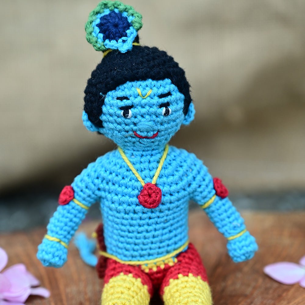 Himalayan Blooms Crochet Krishna Ji Toy - Crochet Toy