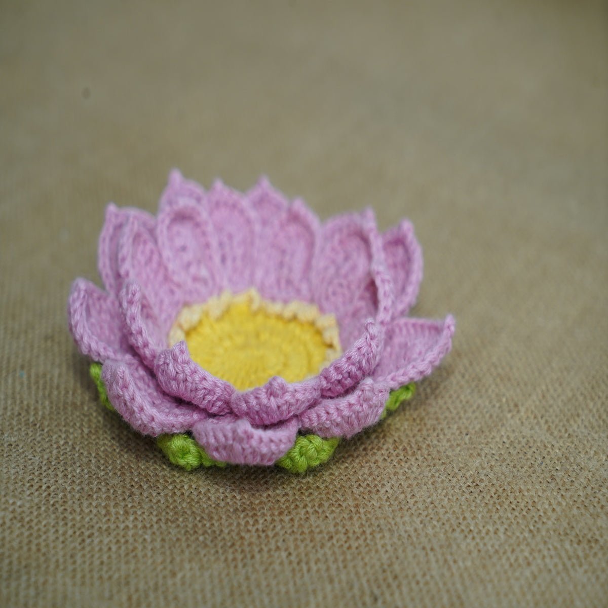 Himalayan Blooms Crochet Lotus Tea Light Holder and Rangoli - Tea light holder