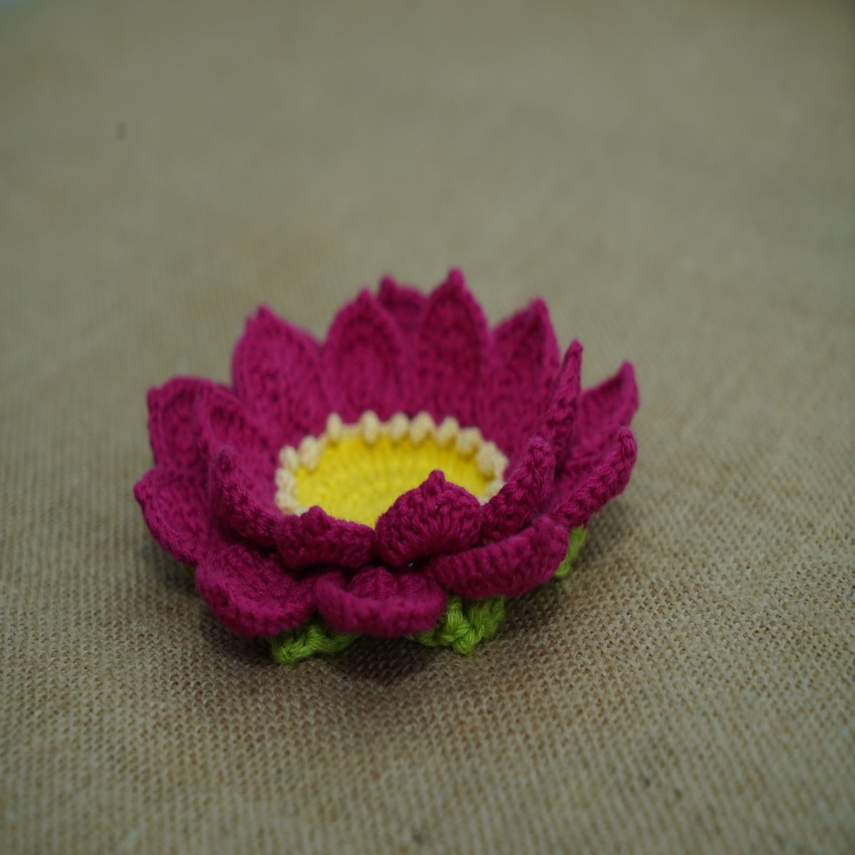 Himalayan Blooms Crochet Lotus Tea Light Holder and Rangoli - Tea light holder