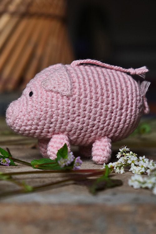 Himalayan Blooms Crochet Pig Toy - Crochet Toy