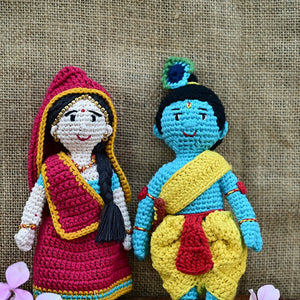 Himalayan Blooms Crochet Radha Krishna Toy - Crochet Toy