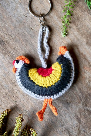 Himalayan Blooms Crochet Rooster Toy - Crochet Toy