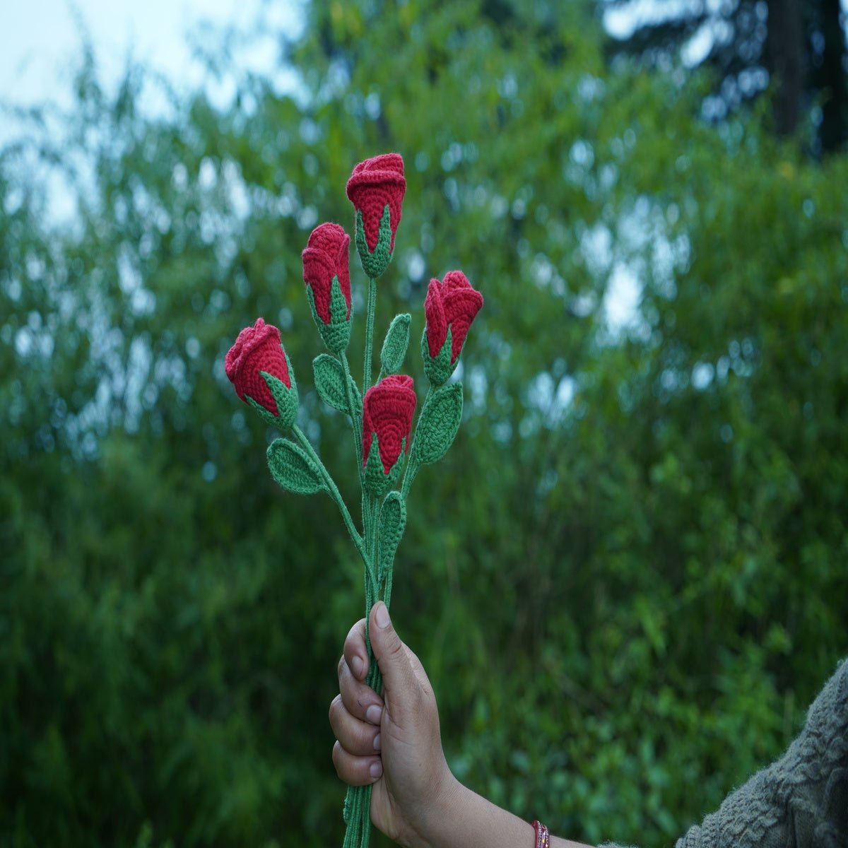 Himalayan Blooms Crochet Rose Flower (Red) - Crochet Toy