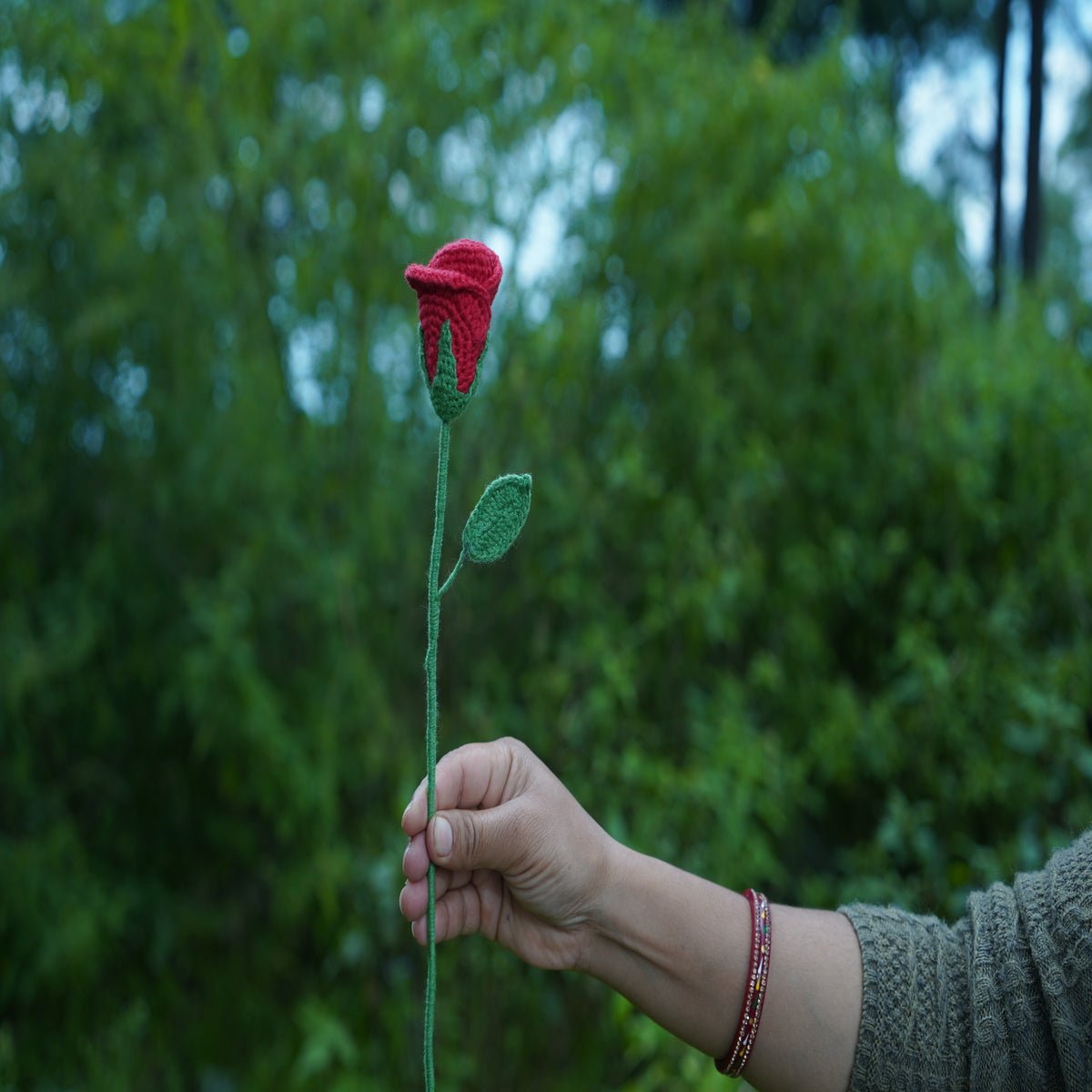 Himalayan Blooms Crochet Rose Flower (Red) - Crochet Toy