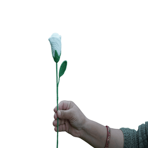 Himalayan Blooms Crochet Rose Flower (White) - Crochet Toy