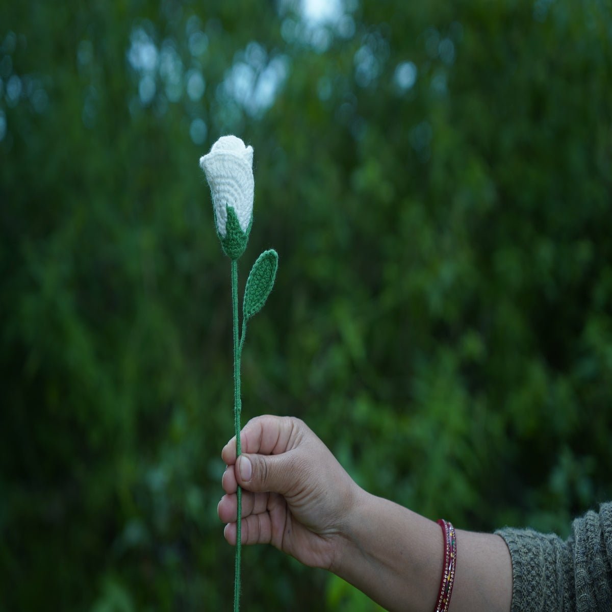 Himalayan Blooms Crochet Rose Flower (White) - Crochet Toy