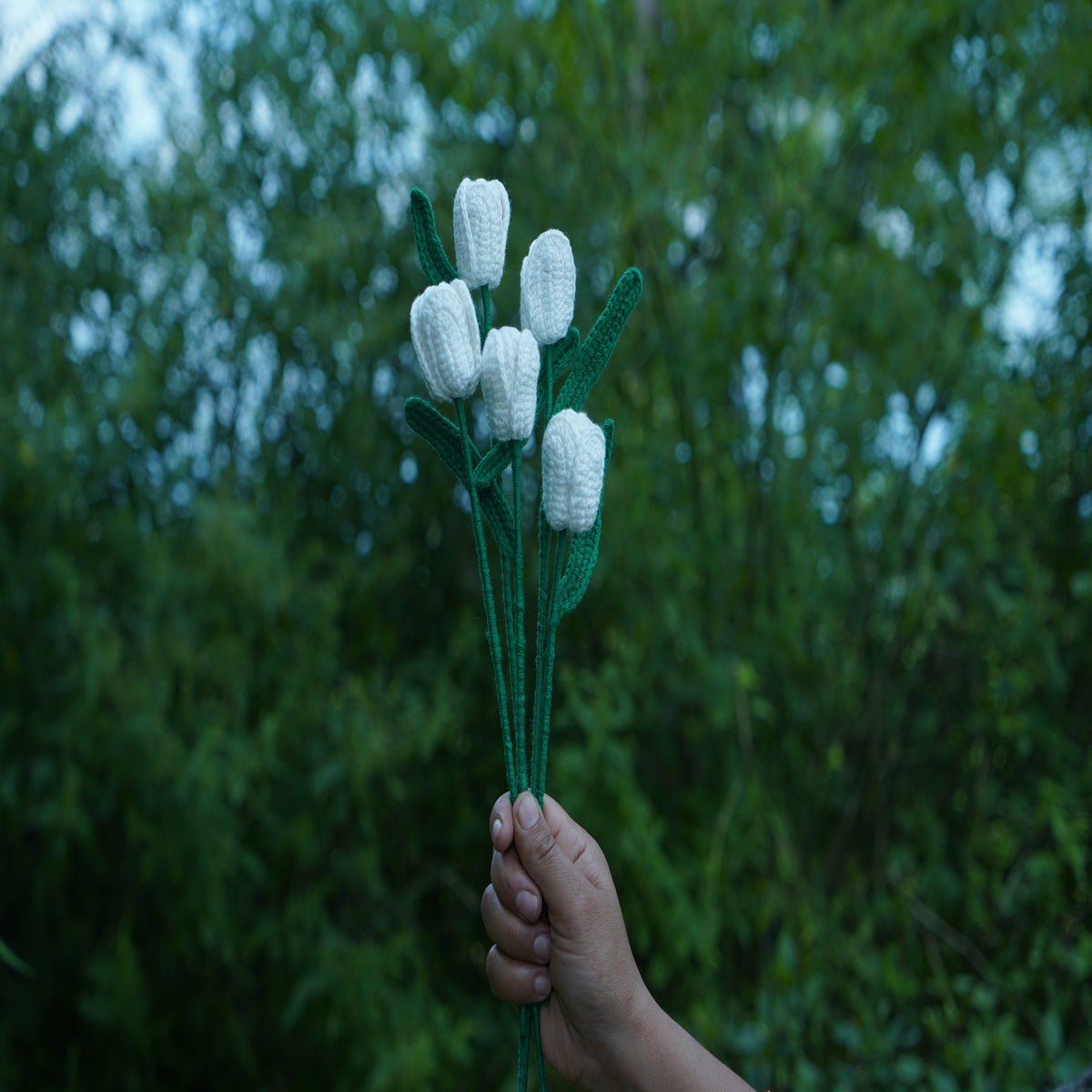 Himalayan Blooms Crochet Tulip Flower (White) - Crochet Toy