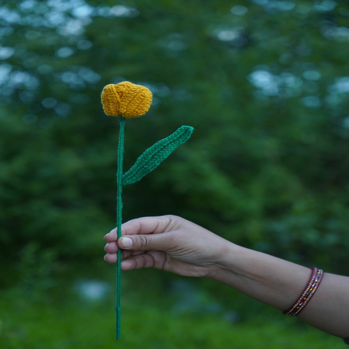 Himalayan Blooms Crochet Tulip Flower (Yellow) - Crochet Toy