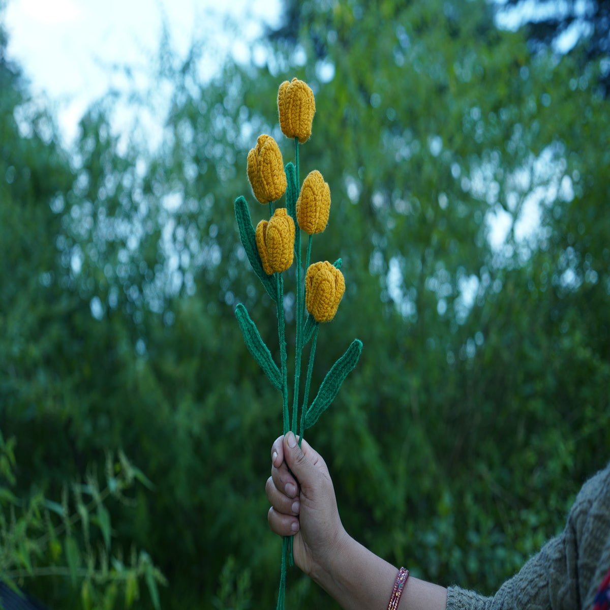 Himalayan Blooms Crochet Tulip Flower (Yellow) - Crochet Toy
