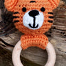 Himalayan Blooms Crochet Wooden Ring Tiger Toy - Rattles