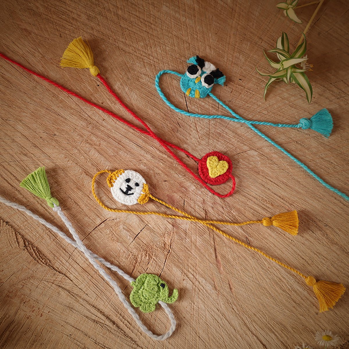 Himalayan Blooms Kids Rakhi combo - owl, heart, dog, elephant - HBpk4 - 2g2k - 00