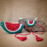 Himalayan Blooms Watermelon Slice Plush Stuffed Toy and rakhi - combo - watermelon