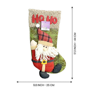 Hoho Lettering Santa Christmas Stocking, 18 inches - XMAS STOCKINGS