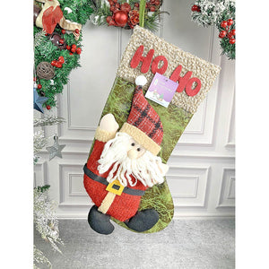 Hoho Lettering Santa Christmas Stocking, 18 inches - XMAS STOCKINGS