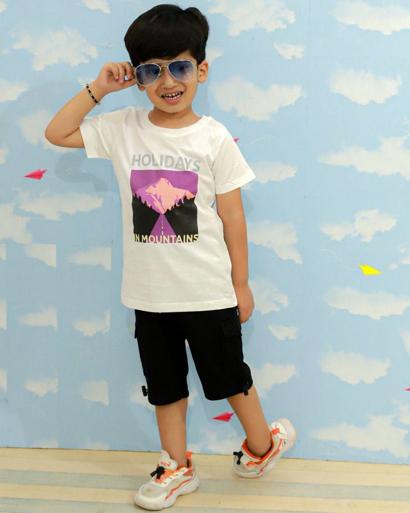 Holidays In Mountains Boys T-Shirt And Cargo Set