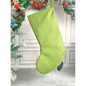 Holly Lettering Reindeer Christmas Stocking, 18 inches - XMAS STOCKINGS