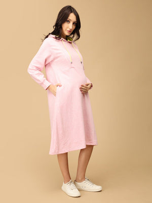 Hoodie & Hug Maternity and Nursing Hoodie Dress - DRS - SD - HDHG - S