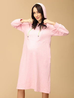 Hoodie & Hug Maternity and Nursing Hoodie Dress - DRS - SD - HDHG - S
