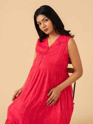 Hot Pink Maternity and Nursing Dress - S Maternity Casual Dress