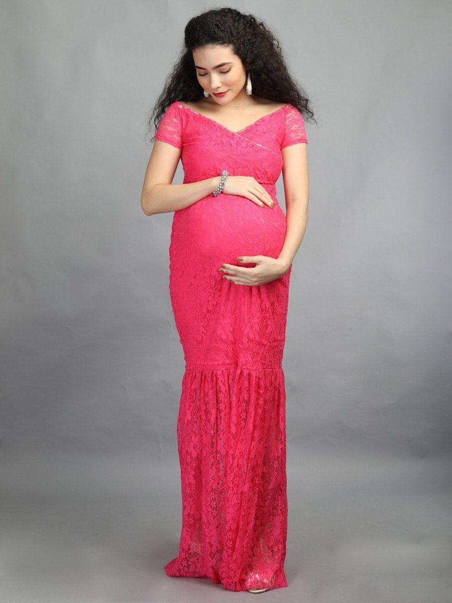 Hot Pink Maternity Dress - DRS-HTPNK-S