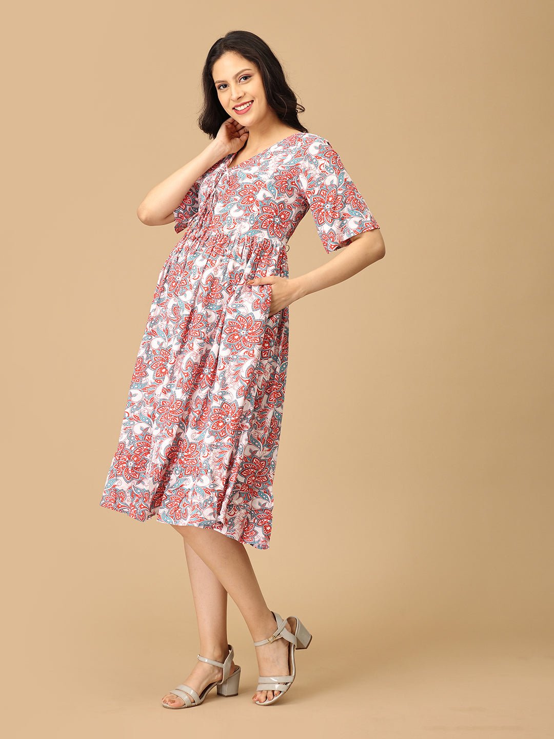 Hue Hub Maternity and Nursing Dress - DRS - SK - HUHB - S