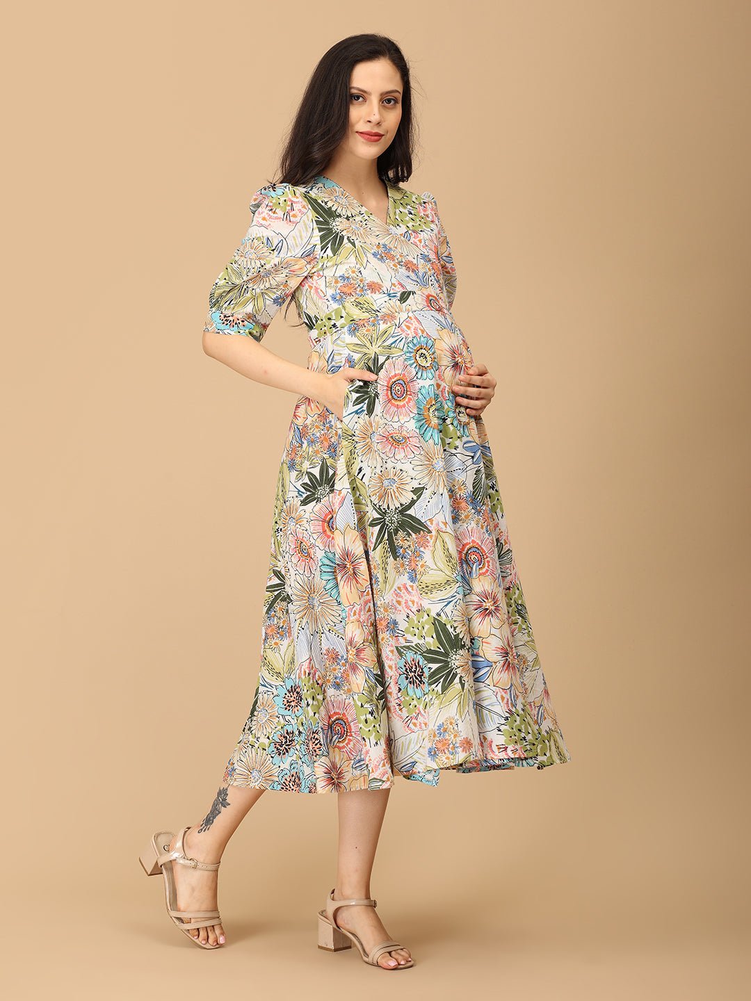 Huephoria Maternity and Nursing Wrap Dress - DRS - SK - HUPH - S