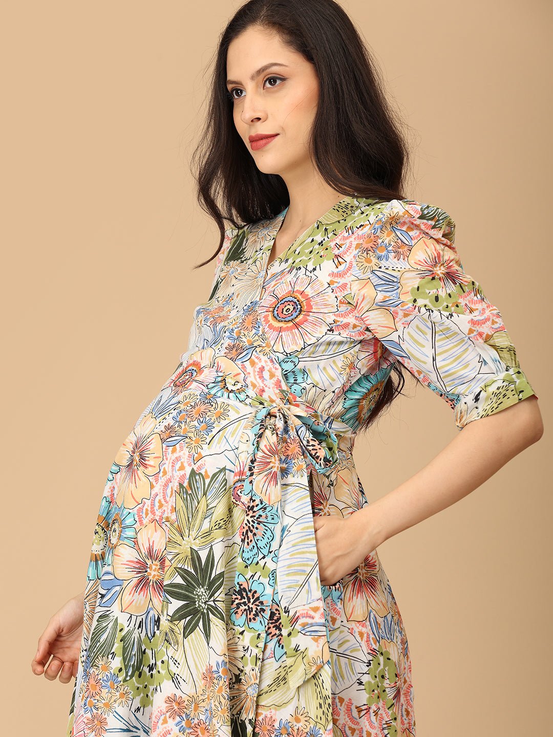 Huephoria Maternity and Nursing Wrap Dress - DRS - SK - HUPH - S