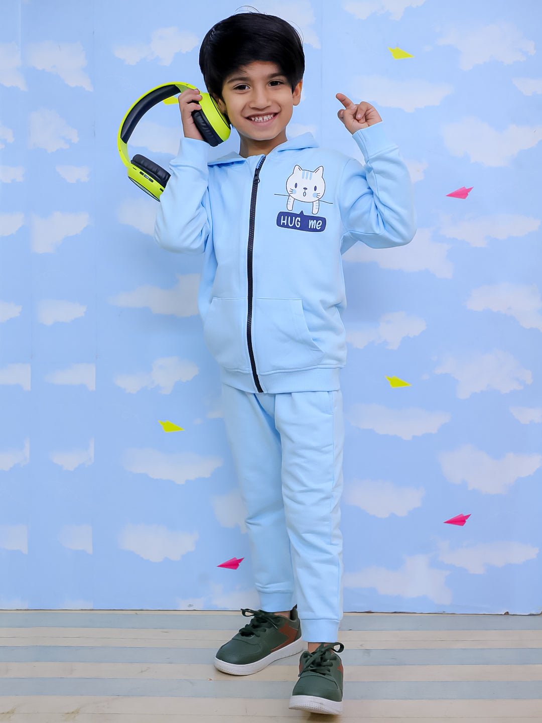 Hug Me Zipper Jacket & Light Blue Sweatpants Combo - KWW - AN - HMLB - 0 - 6