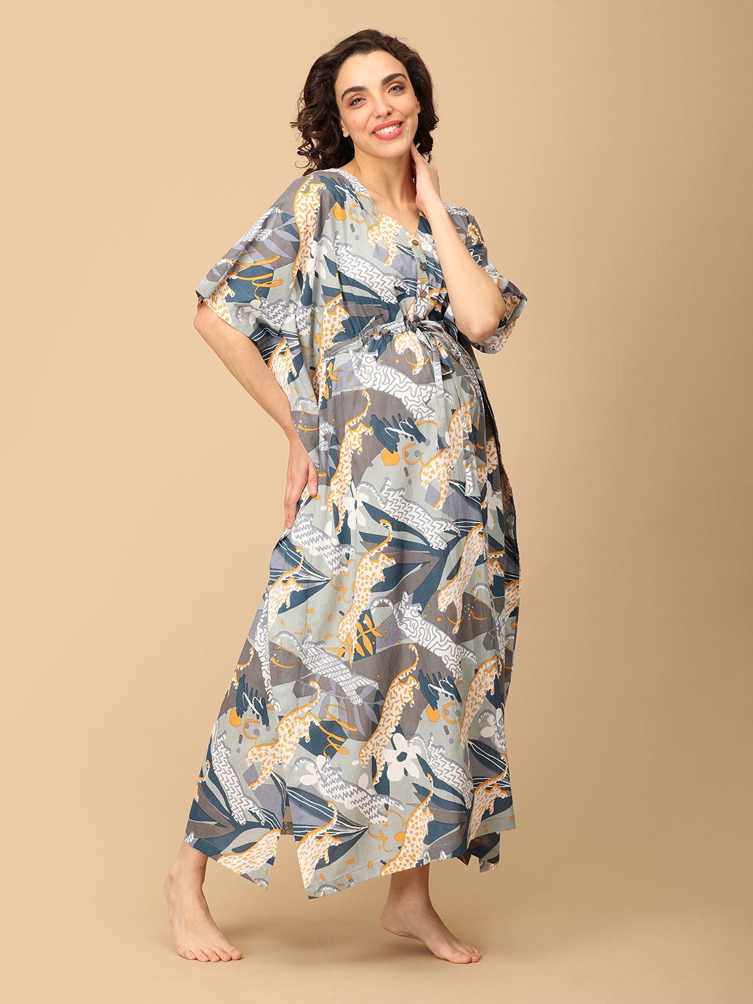 Huntress Haze Maternity and Nursing Kaftan Nighty - NW - SK - HNTHZ - S