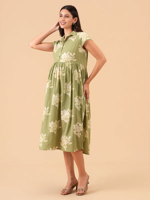 Hushed Hues Maternity and Nursing Dress - S Maternity Casual Dress