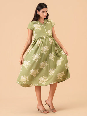 Hushed Hues Maternity and Nursing Dress - S Maternity Casual Dress