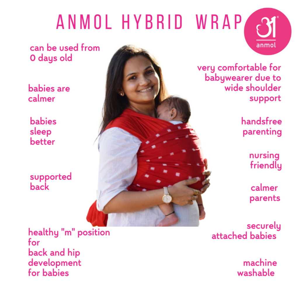 Anmol Baby Ergonomic Baby Carrier - Hybrid Wrap