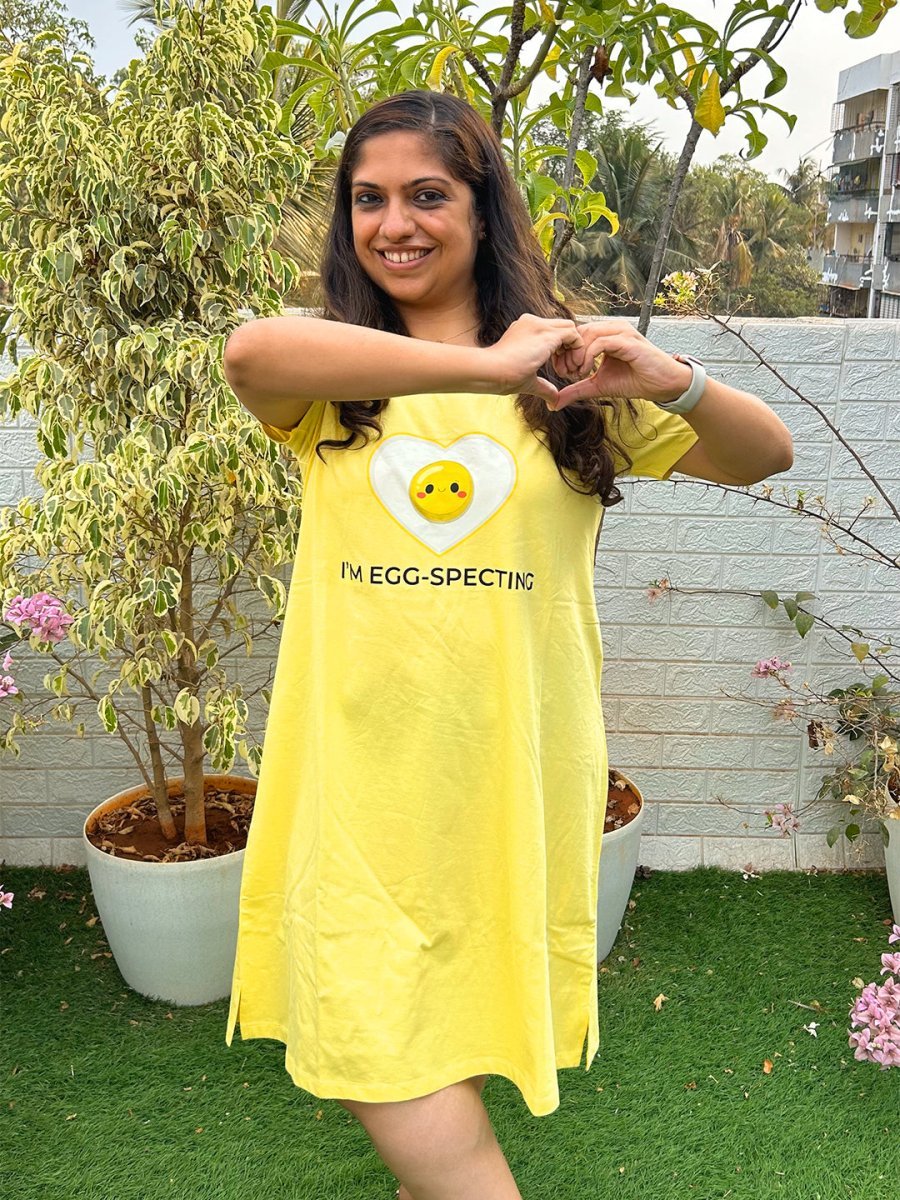 I am Eggspecting Oversized Maternity T Shirt Dress - NW-SC-IAMEG-S