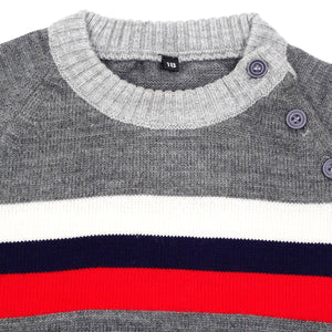 I Love Stripes Kids Sweater- Tomato Red - SWT-ILSTM-6-12