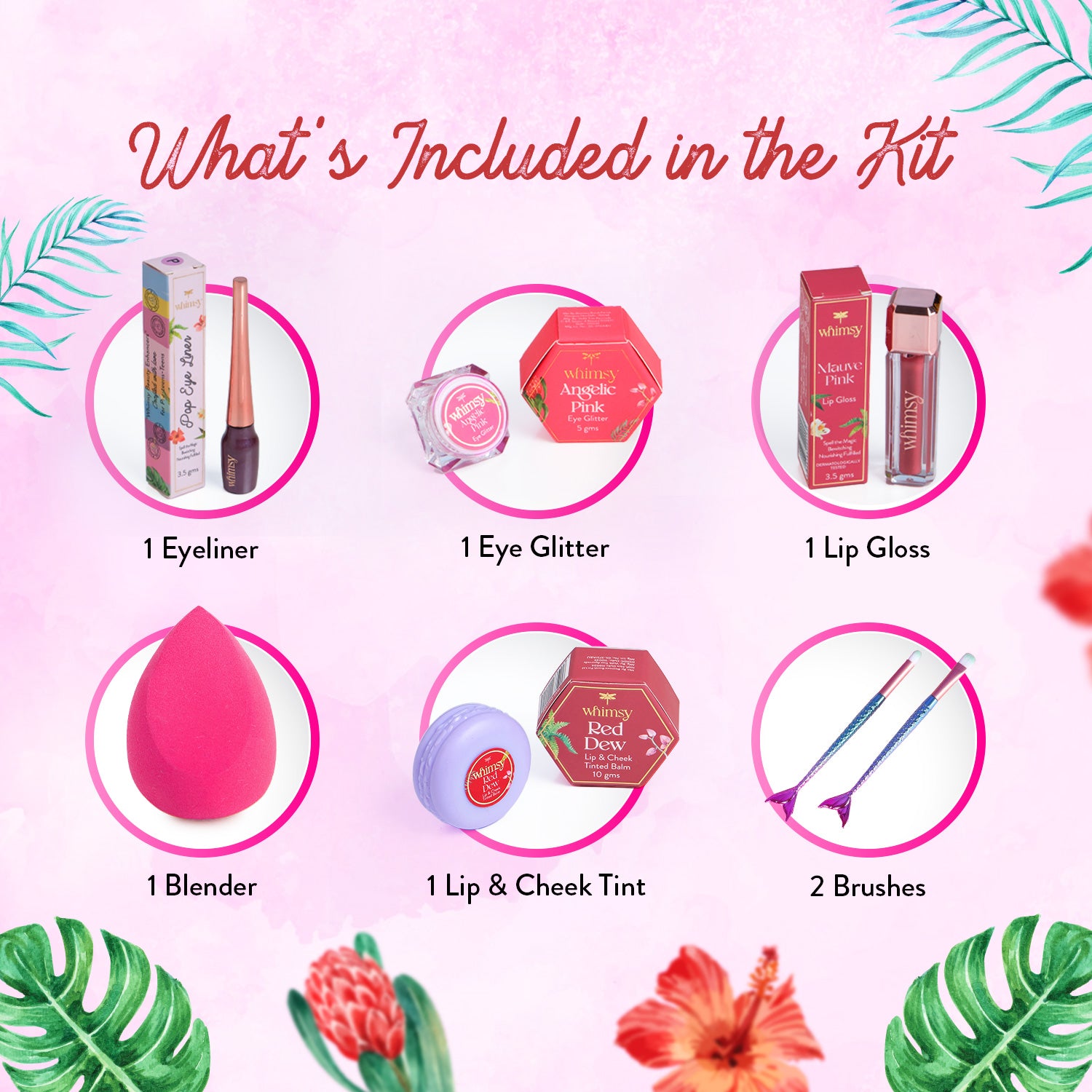 Whimsy Beauty Glow Up Beauty Kit (Icecream Shape) for Kids & Teens - Pack of 7