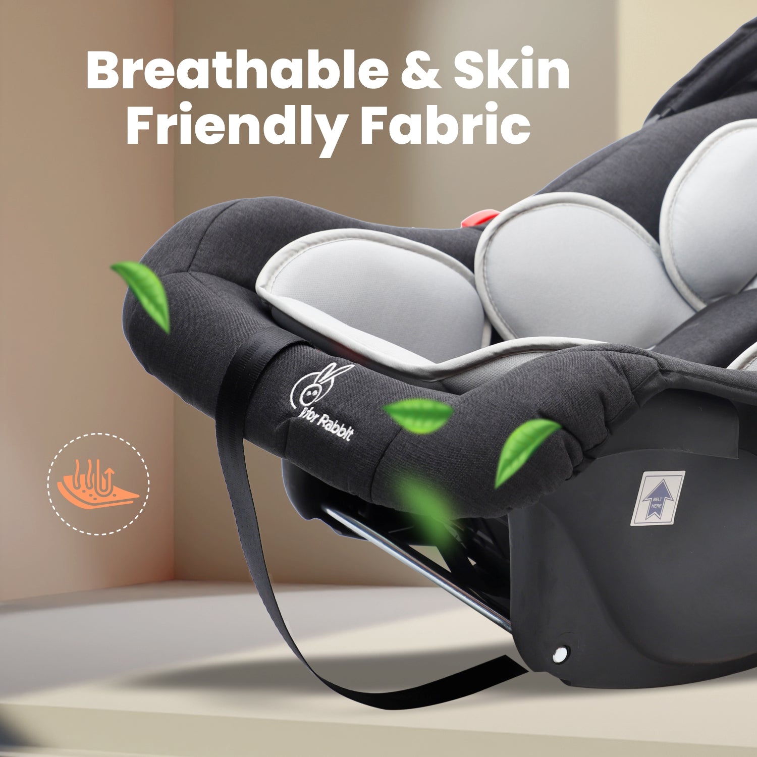 R for Rabbit Picaboo Grand 4 In 1 Multi Purpose Baby Car Seat- Black Grey