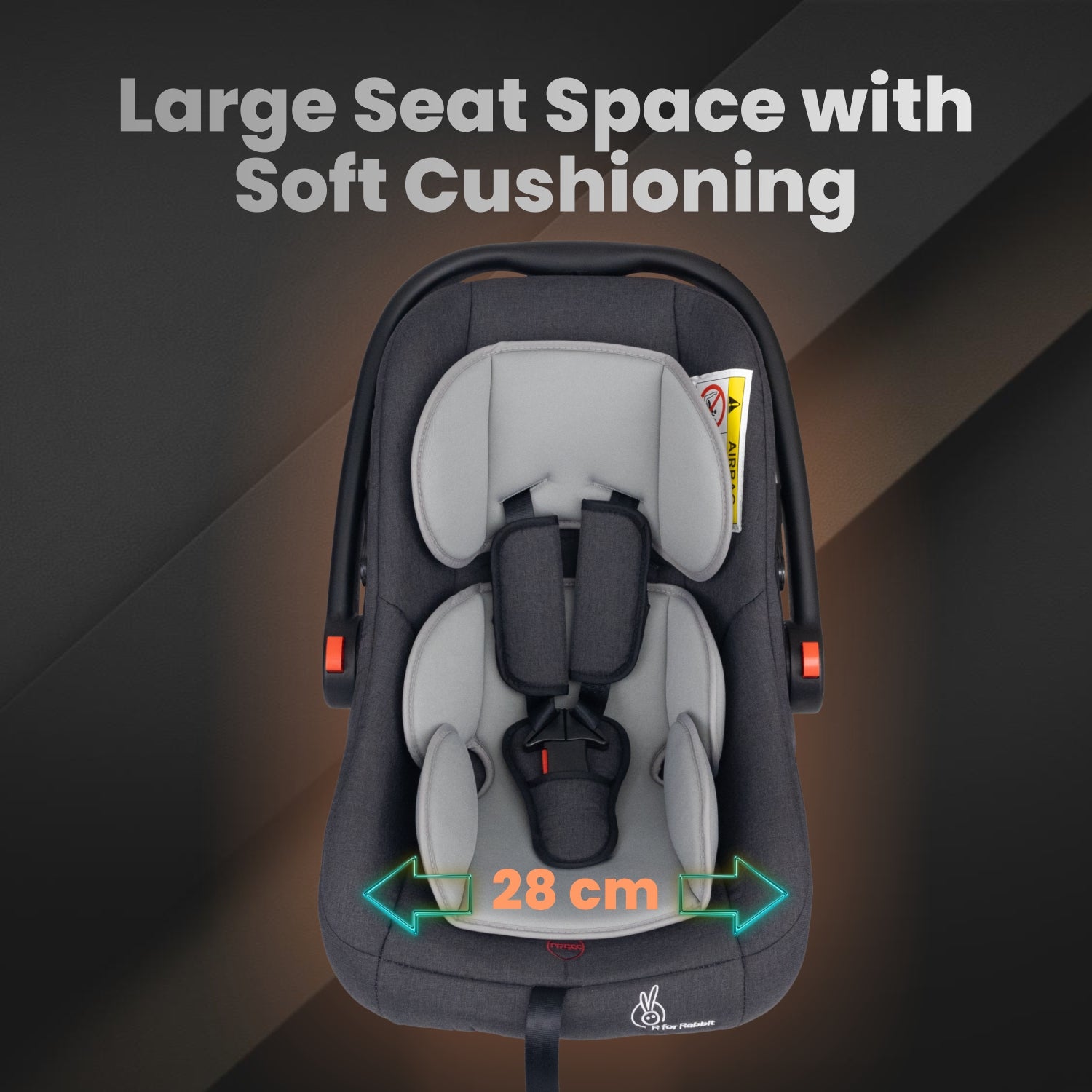 R for Rabbit Picaboo Grand 4 In 1 Multi Purpose Baby Car Seat- Black Grey