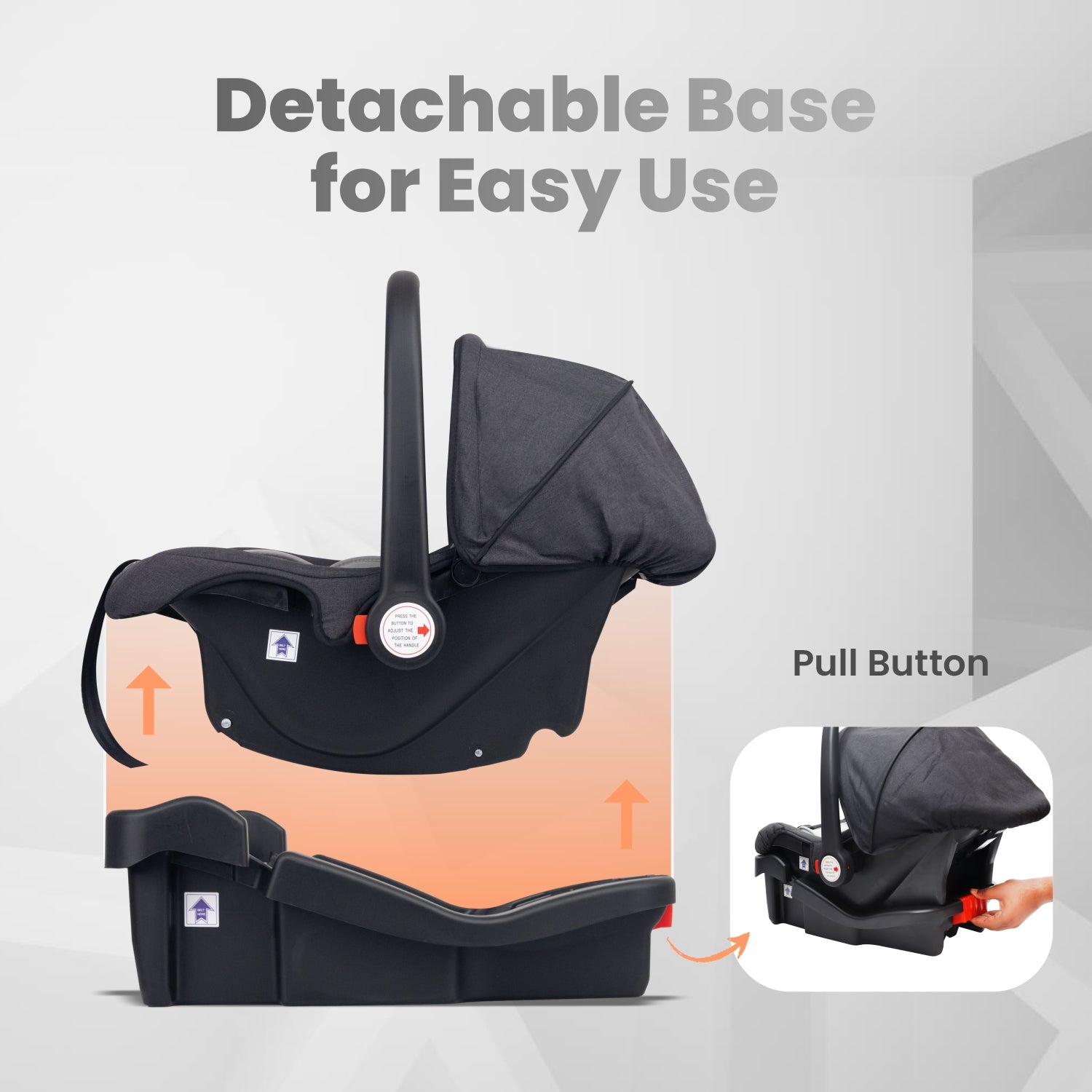 R for Rabbit Picaboo Grand 4 In 1 Multi Purpose Baby Car Seat- Black Grey