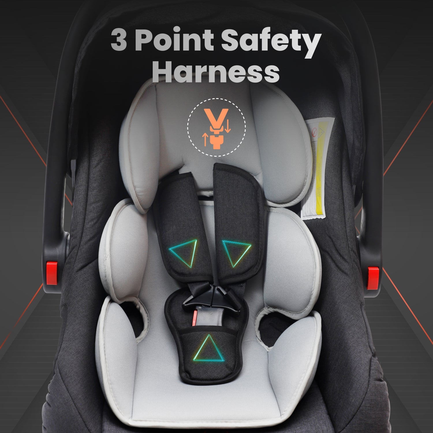 R for Rabbit Picaboo Grand 4 In 1 Multi Purpose Baby Car Seat- Black Grey